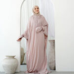 One Piece Prayer Clothes For Travel Korean-Parachute Silk With Abaya Design Very Handy-Alora-pic1