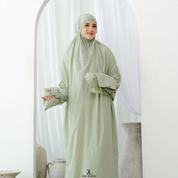 One Piece Prayer Clothes For Travel Korean-Parachute Silk With Abaya Design Very Handy-Alora-pic2